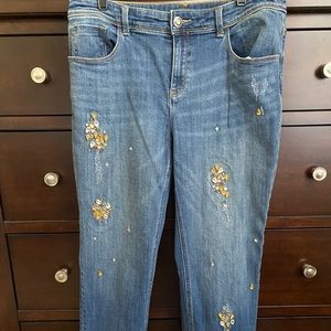 Chico’s Embellished  Boyfriend Jeans